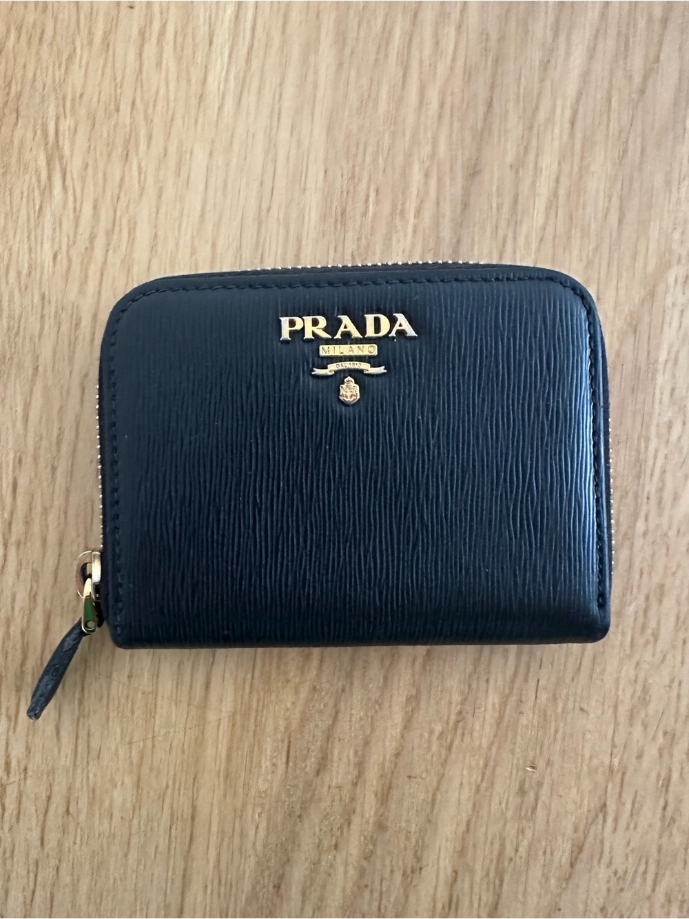 Prada zip-around card/coin wallet